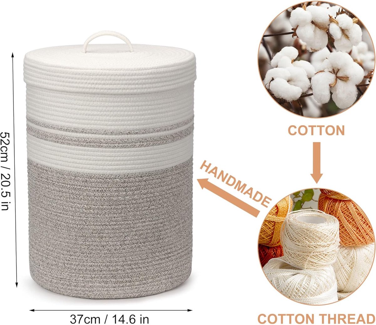 Goedkoopste Goodheim wasmand met deksel - Stijlvolle opbergoplossing voor elk interieur