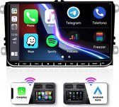 Hikity - Golf 5 6 Polo - Android Autoradio - Draadloos Carplay - 9 Inch Touchscreen - Achteruitrijcamera
