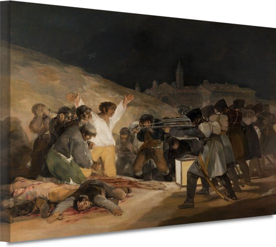 De Derde mei 1808 - Francisco Goya schilderij - Executie schilderij - Canvas schilderijen Oude meesters - Wanddecoratie modern - Canvas keuken - Schilderijen 100x75 cm