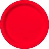 FUNIDELIA 8 rode borden 23cm - Verjaardag versiering- Effen kleuren
