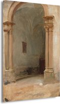 Een boog - John Singer Sargent portret - Oude meesters schilderijen - Canvas schilderij Architectuur - Klassiek schilderijen - Schilderijen canvas - Slaapkamer muurdecoratie 40x60 cm