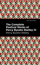 Boek kaft met geometrisch patroon in rood, beige en groen. Titel: The Complete Poetical Works of Percy Bysshe Shelley III.