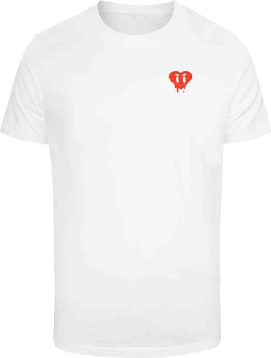 Mister Tee - Heart Drip Heren T-shirt - XXL - Wit