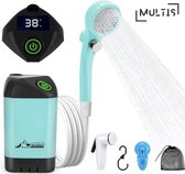 Multis Camping Douche Kit - Oplaadbare Elektrische Buitendouche - Pomp met Smart Digital Display - Douchekop - Wandelen - Reizen - Wassen - Camping Douche Kit - BLAUW