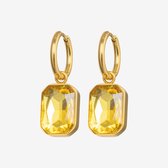 Essenza Sparkling Yellow Stone Earrings Gold