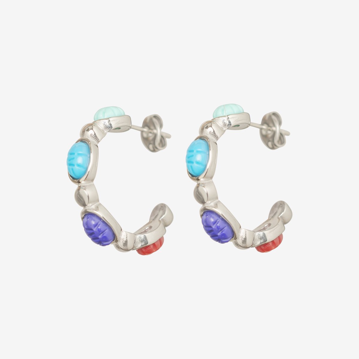 Essenza Mixed Colors Earrings Silver