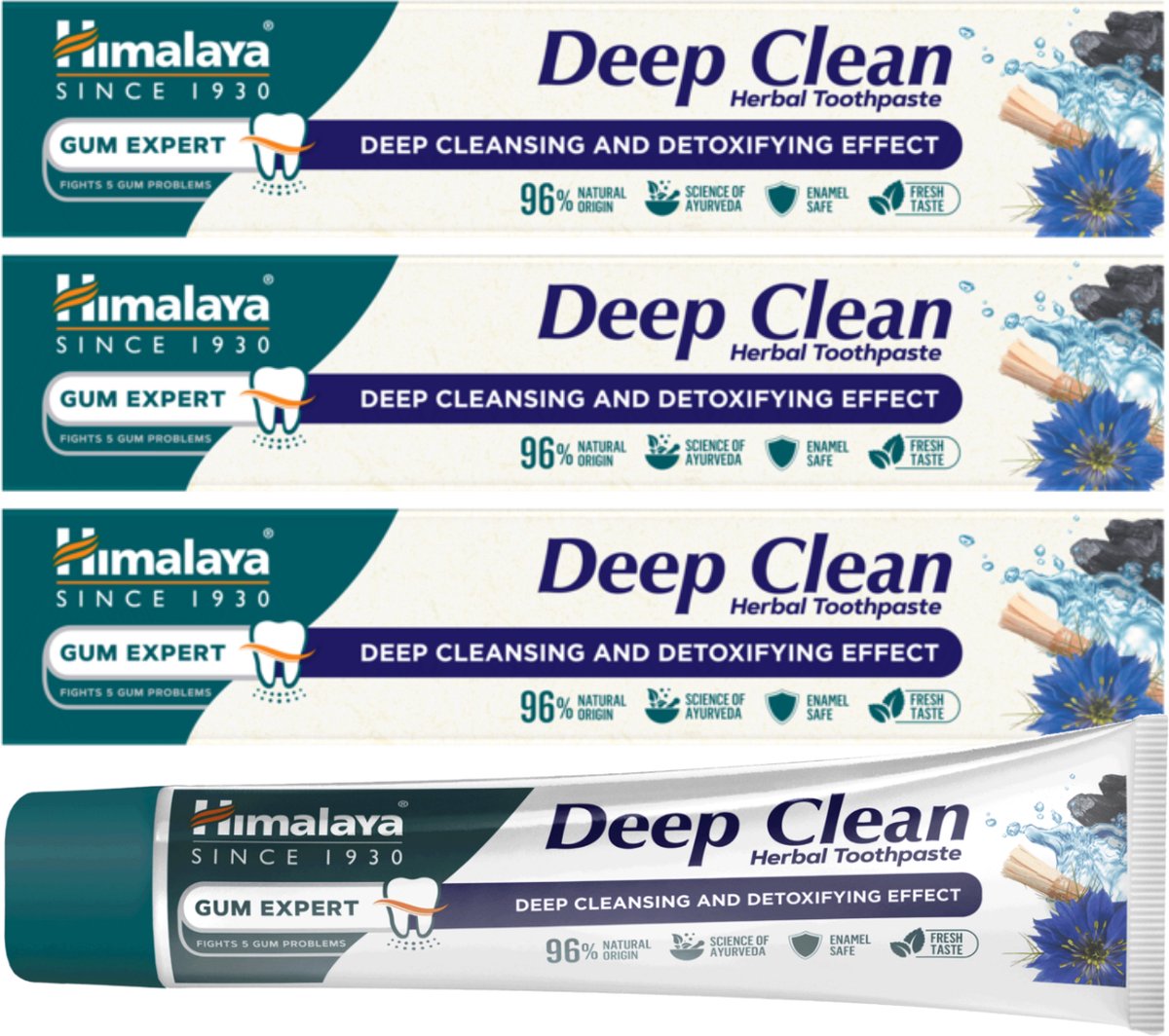 Goedkoopste Himalaya Deep Clean Tandpasta - 3 x 75 ml - Tandpasta Zonder Fluoride - Plant Enzyme Technology - Dieptereiniging en Detox Voor Glanzende Tanden - Tandpasta Voordeelverpakking - Toothpaste