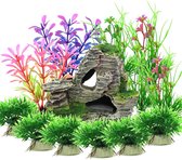 Kunstmatige Waterplanten Set - Aquarium Decoratie - Natuurgetrouwe Kunststof Planten - Variatie in Formaat en Vorm - Creëer een Levendige Aquatische Omgeving
