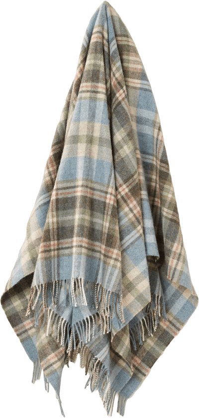 Plaid Country Glen Coe Aqua - Shetland Lamswol - 140x185 - Bronte by Moon Scotland