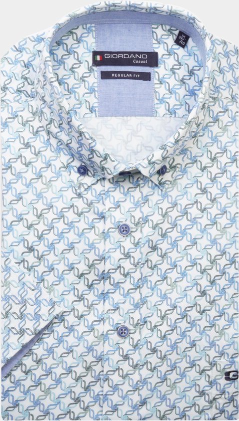 Giordano Casual hemd korte mouw Multi League Chains Print 416030/70