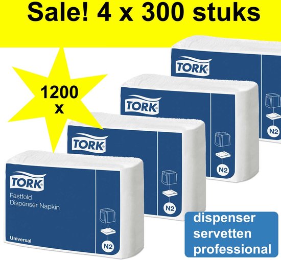 Tork Navulling dispenser servet TORK - 1200 stuks - Wit