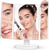STAG - 4-in-1 Make-Up Spiegel - Spiegel met verlichting - Spiegel staand - Vergrootspiegel - Oplaadbaar - Zwart