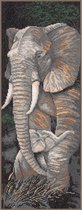 Lanarte Tel borduurpakket 0008232  wildlife, olifant met jong Aida stof