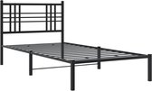 vidaXL - Bedframe - met - hoofdbord - metaal - zwart - 100x200 - cm