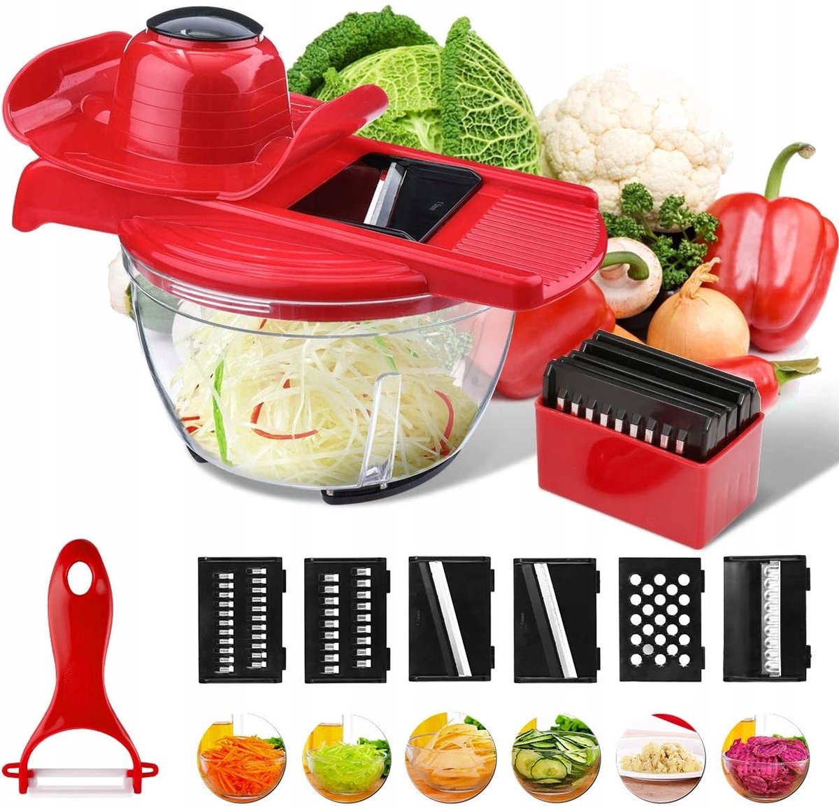Multifunctionele Groentesnijder - Uiensnijder - Frietsnijder - Keukensnijder - Multifunctionele Groentesnijder - Groentesnijder - Slicer Dicer - Groentesnijder - Keukensnijder