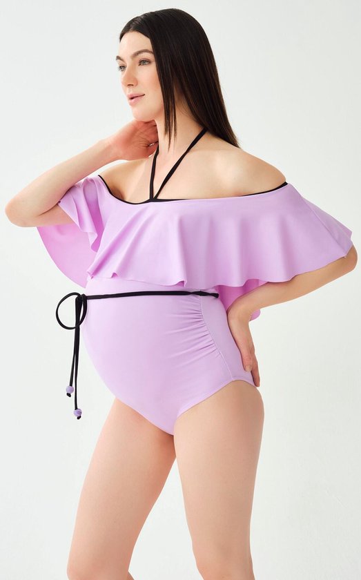 Dagi Lilac Flounce strapless badmode voor dames