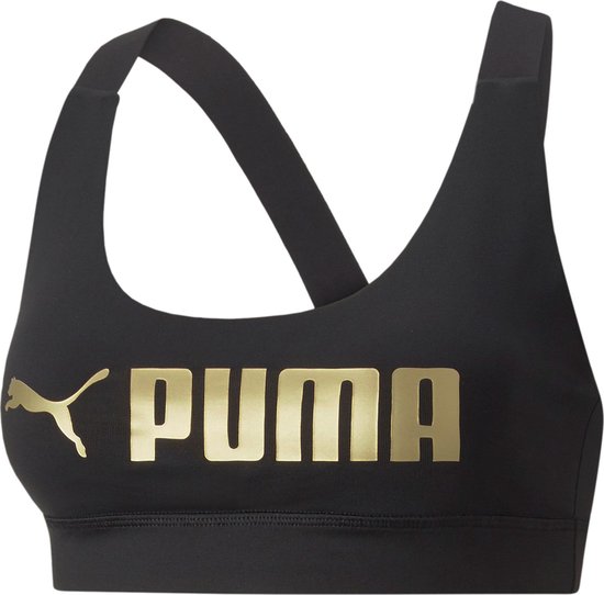 PUMA - mid impact puma fit bra - Zwart