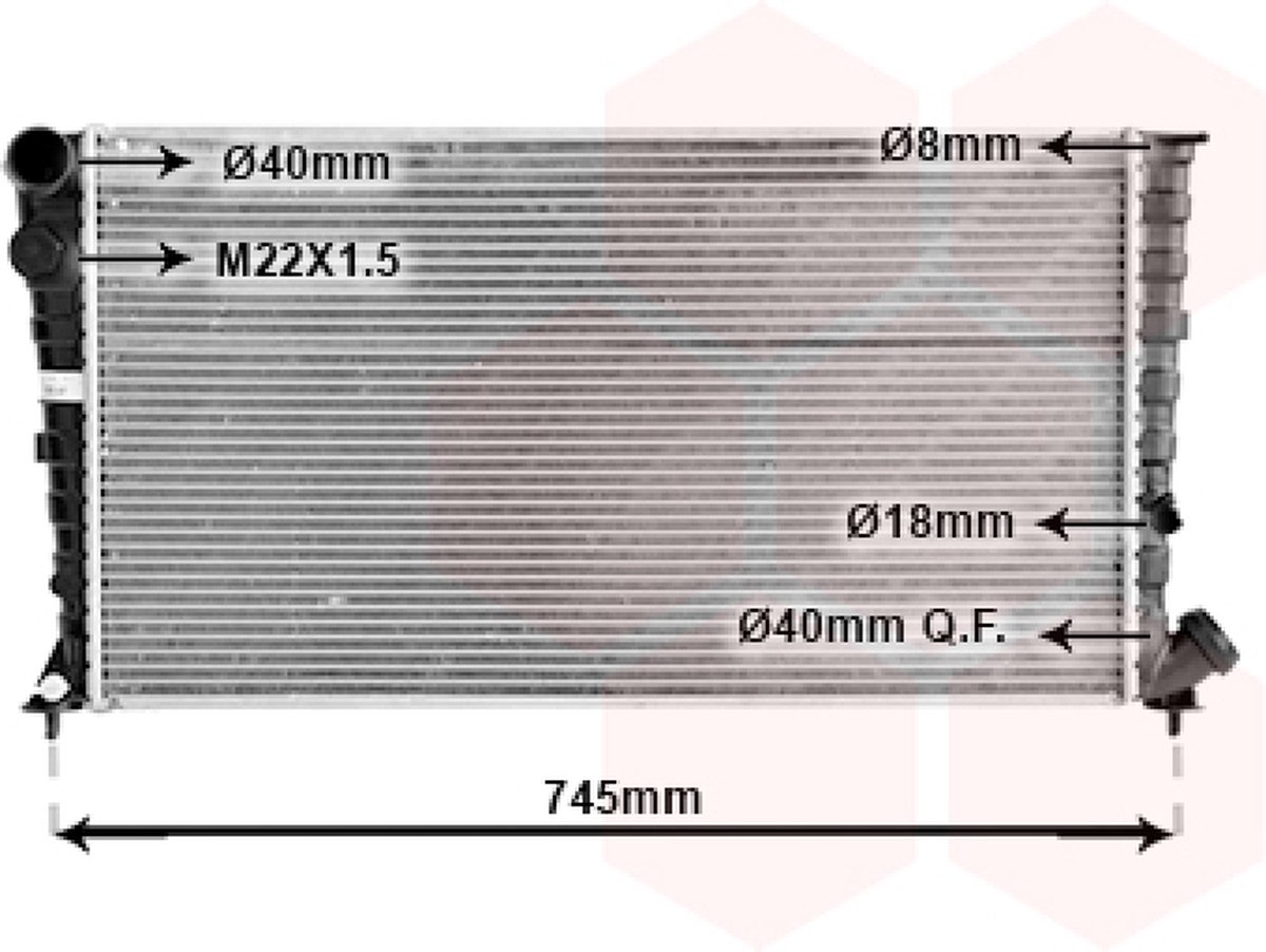Van Wezel - RADIATOR VOOR CITROEN BERLINGO 1996-2002 0000133024