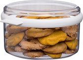 Opslagdoos Stora – transparante opbergdoos met deksel – organisatiebox voor keuken – voorraaddoos voor koekjes en snoep – 1500 ml – wit