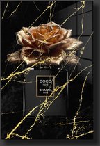 coco chanel flower schilderij op plexiglas 80-120cm