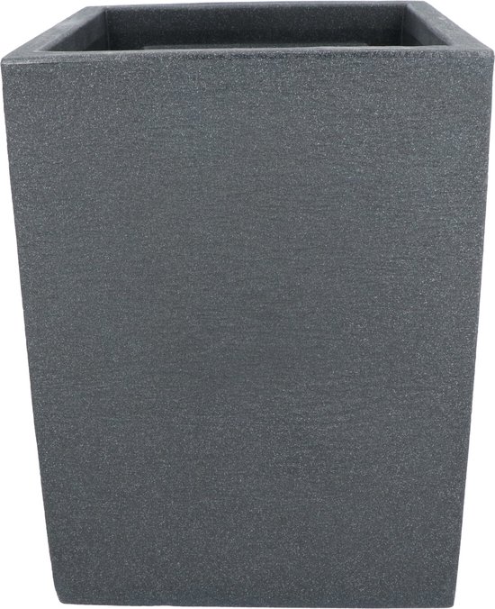 Plantenbak Stone 30x30x40 cm - Bloembak Binnen en Buiten - Antraciet