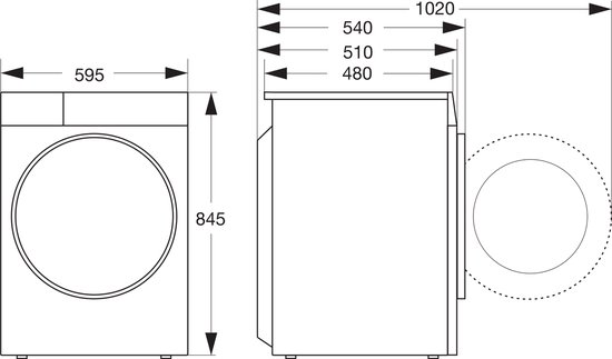 Hisense 3S Serie WF3S8043BW3/BLX - Wasmachine met Energielabel A -30% - 8kg - 72dB (A) - Steam Wash -1400 toeren - Power Wash 49' - ConnectLife - Inhoud Trommel 54 Liter