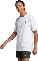 adidas Sportswear Essentials Single Jersey Geborduurd Small Logo T-shirt - Heren - Wit- XL