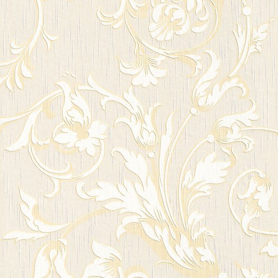 Textiel look behang Profhome 956337-GU textiel behang gestructureerd in textiel look mat crème goud beige 5,33 m2