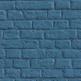 Steen tegel behang Profhome 369123-GU vliesbehang licht gestructureerd met structuur mat blauw 5,33 m2