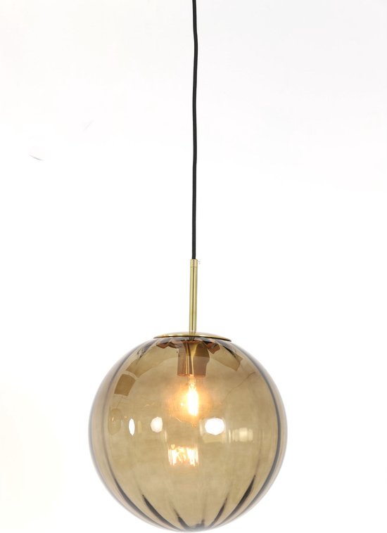 Light & Living Suspension Magdala - Glas Brun - Ø30cm - Moderne - Suspensions Salle à manger, Chambre, Salon