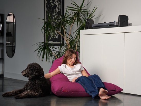 Foto: Casacomfy pear original zitzak met voetenbankje grijs waterbestendig