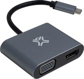 XtremeMac USB-C naar HDMI/VGA adapter - 60 Hz - 1920x1080p - Full HD - Grijs