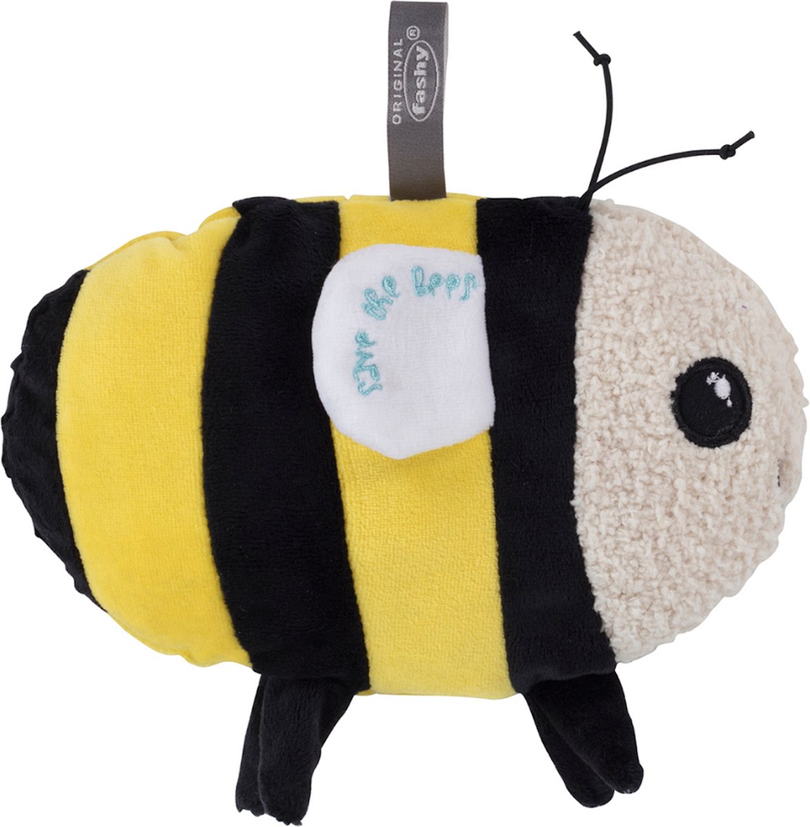 Fashy warmteknuffel bij 22x18 cm - opwarmknuffel - magnetronknuffel bij met uitneembare vulling - knuffel bij