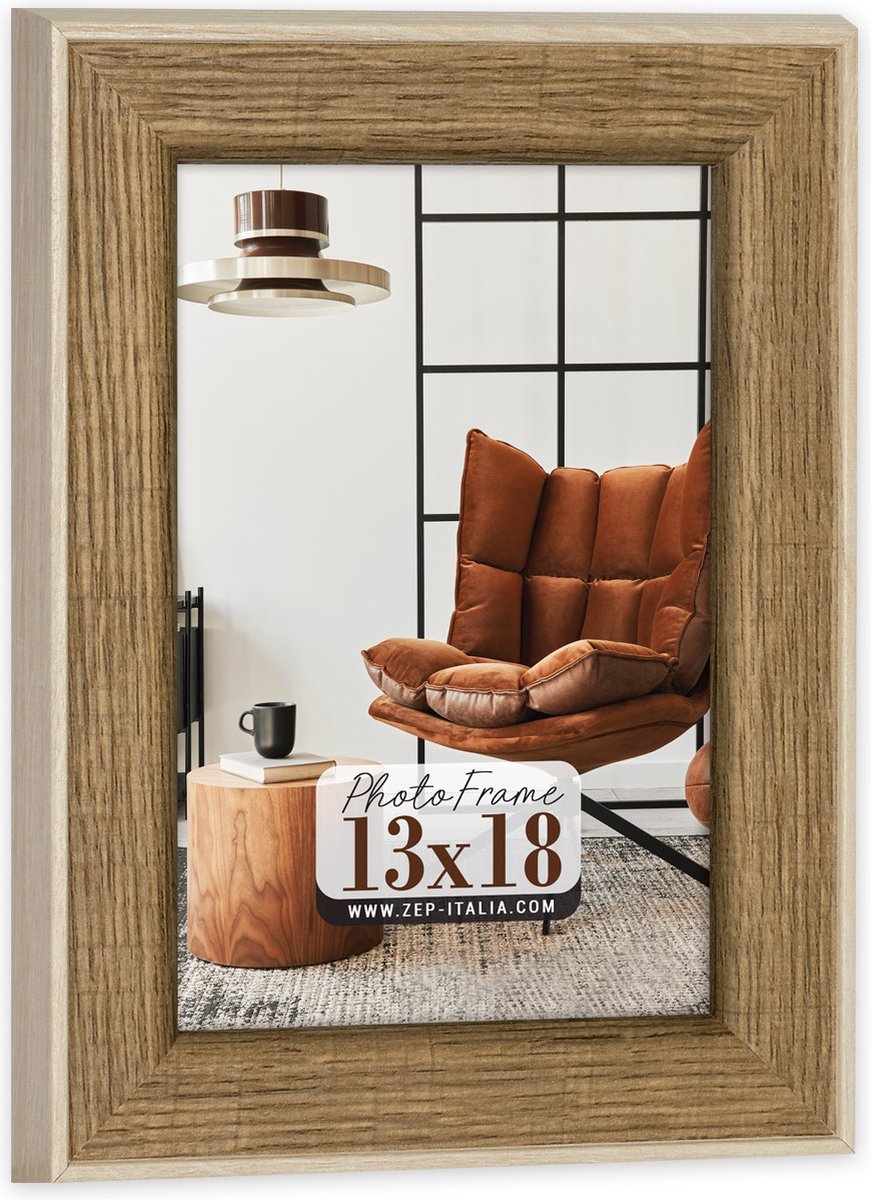 ZEP - Houten Fotolijst Nuoro A Lichtbruin / Bruin voor foto 10x15 - PL946A