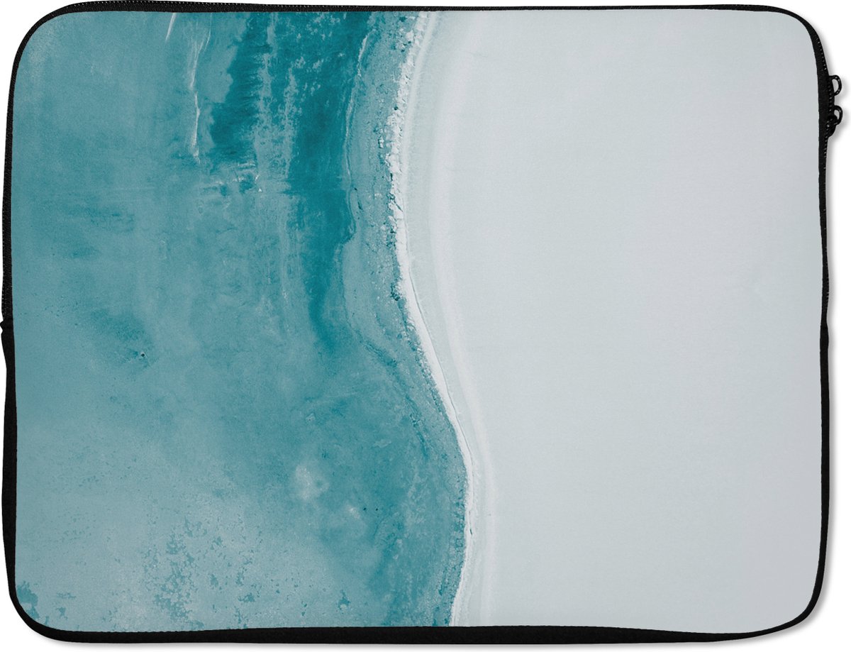 Laptophoes 15.6 inch - Strand - Water - Australië - Laptop sleeve - Binnenmaat 37x26 cm - Zwarte achterkant