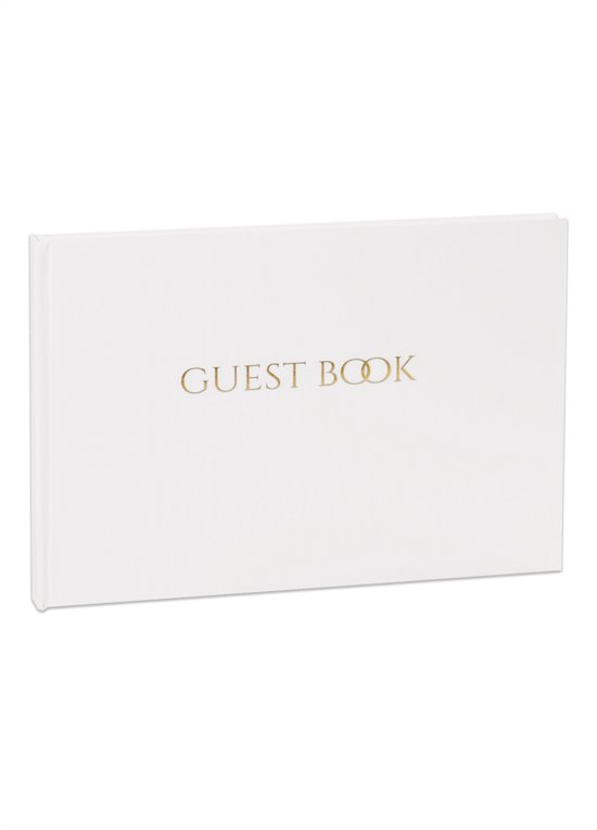 SecaDesign Gastenboek - GUEST BOOK - A4 formaat - wit / goud - receptieboek bruiloft