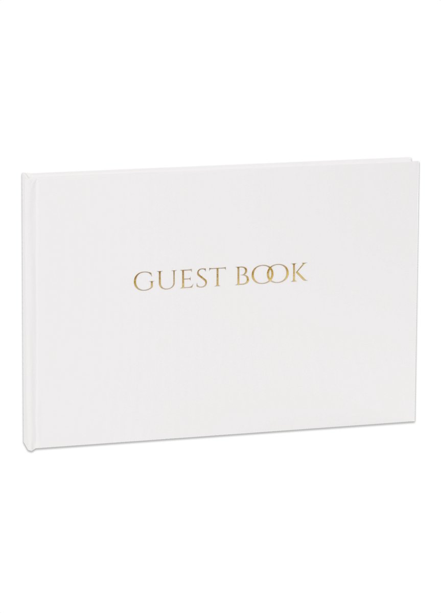 SecaDesign Gastenboek - GUEST BOOK - A4 formaat - wit / goud - receptieboek bruiloft - SecaDesign