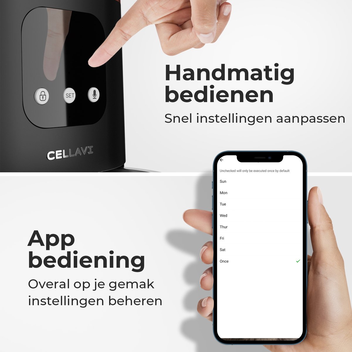 Afbeelding 2 van Cellavi Automatische Voerbak Kat en Hond - Voerautomaat Dispenser met App - RVS Voerbak Kat & Hond - 6 L - Zwart