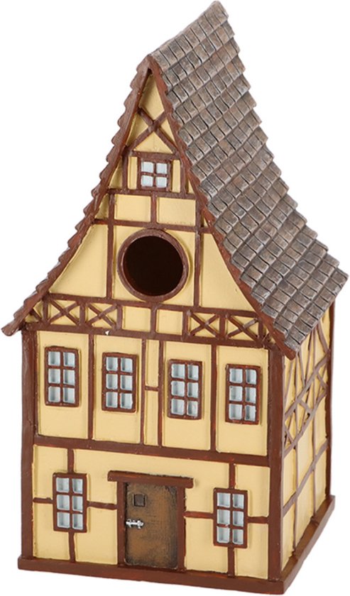 Esschert design vogelnestje/nestkastje - lichtgeel - 13.5 x 13 x 24.5 cm