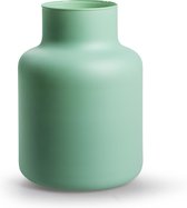 Jodeco Bloemenvaas Gigi - mat groen - eco glas - D14,5 x H20 cm - melkbus vaas