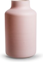 Jodeco Bloemenvaas Gigi - mat roze - eco glas - D14,5 x H25 cm - melkbus vaas