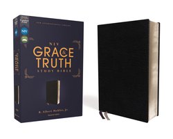 NIV, The Grace and Truth Study Bible (Trustworthy and Practical Insights), European Bonded Leather, Black, Red Letter, Comfort Print
