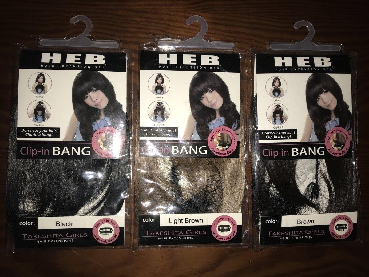 Haar extensie - Clip-in Bang extensies - HEB hair extension bar - Bruin