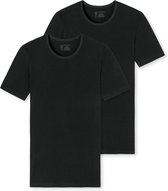 Schiesser Heren Shirt 1/2 - XL - Zwart - 2 pack- R Hals