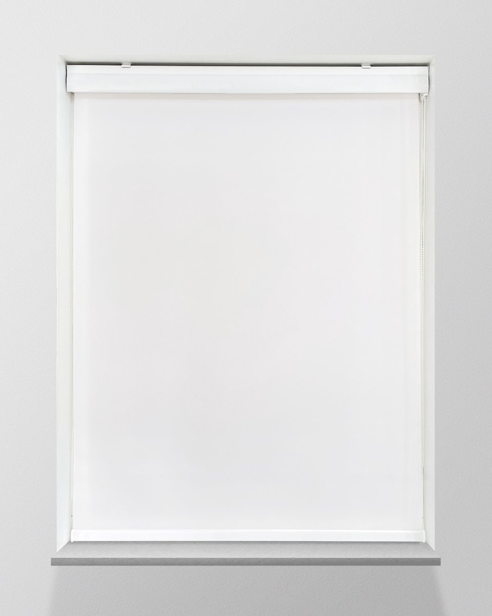 Rolgordijn Lichtdoorlatend - Wit - 191x240cm - Full Colour - Met Cassette - Op maat gemaak