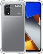 Hoesje Geschikt voor Poco M4 Pro 4G Hoesje Siliconen Shock Proof Case Hoes - Hoes Geschikt voor Xiaomi Poco M4 Pro 4G Hoes Cover Case Shockproof - Transparant
