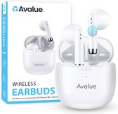 Écouteurs sans fil Avalue® avec Bluetooth 5.0 - Convient pour Apple et Android - Wit