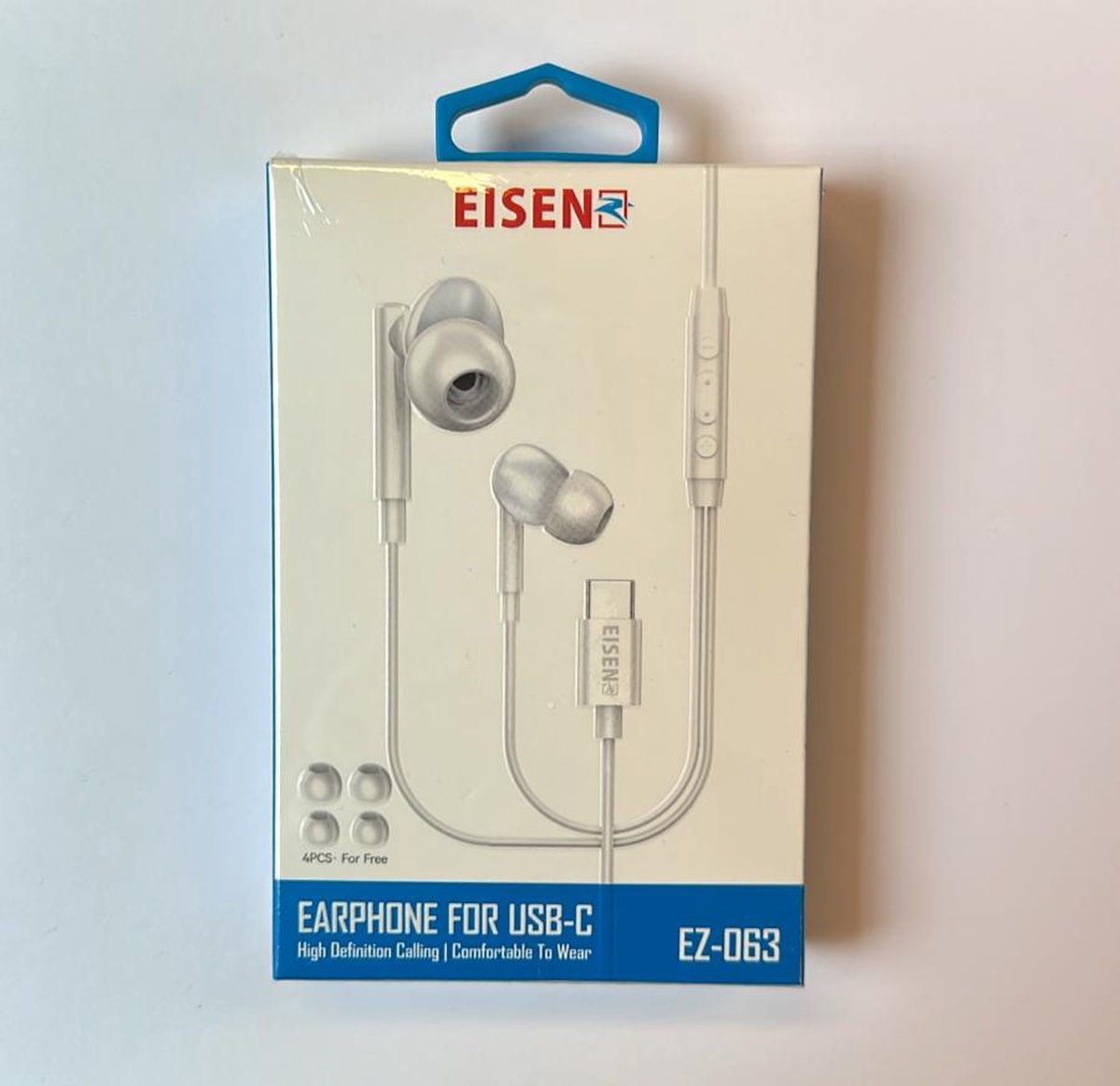Eisenz - Headset - Oordopjes - USB-C - 120Cm - Wit