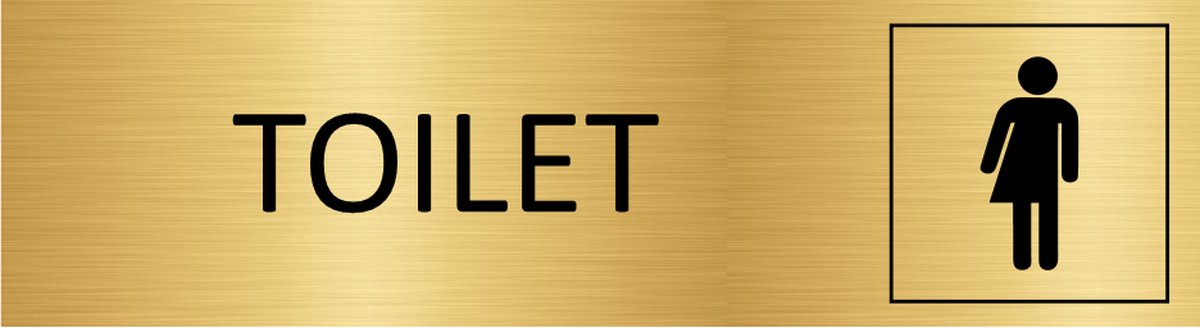 CombiCraft deurbordje Toilet genderneutraal in goud met tape - 165 x 45 mm