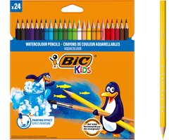 BIC Kids Aquacouleur - Aquarelpotloden - Kinderen - Verschillende Kleuren - Potlood - 24 Stuks